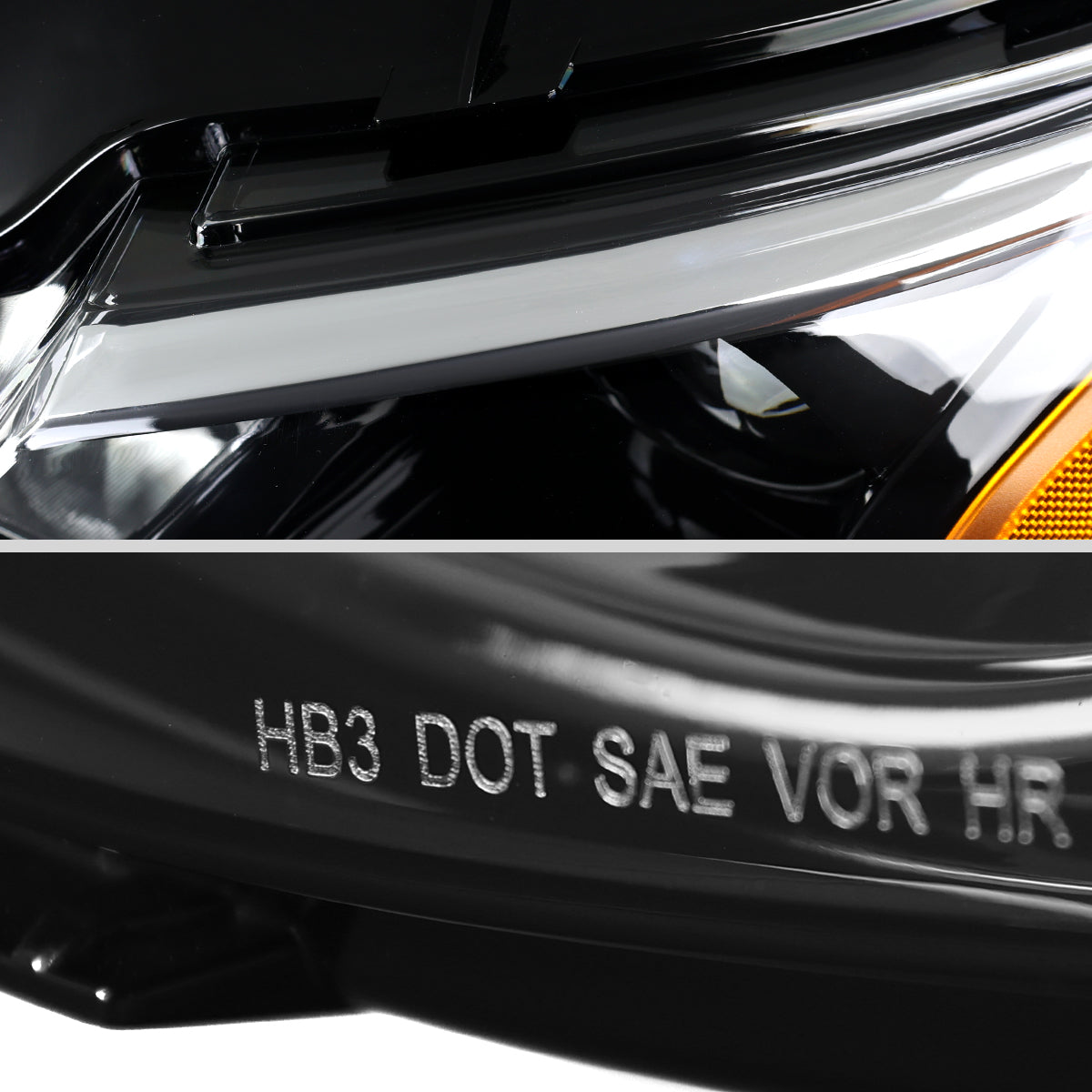 Ronnin - Fits 2019-2024 Chevy Malibu Halogen Projector Headlights Factory Replacement Assembly | Left Driver Side | Glossy Black