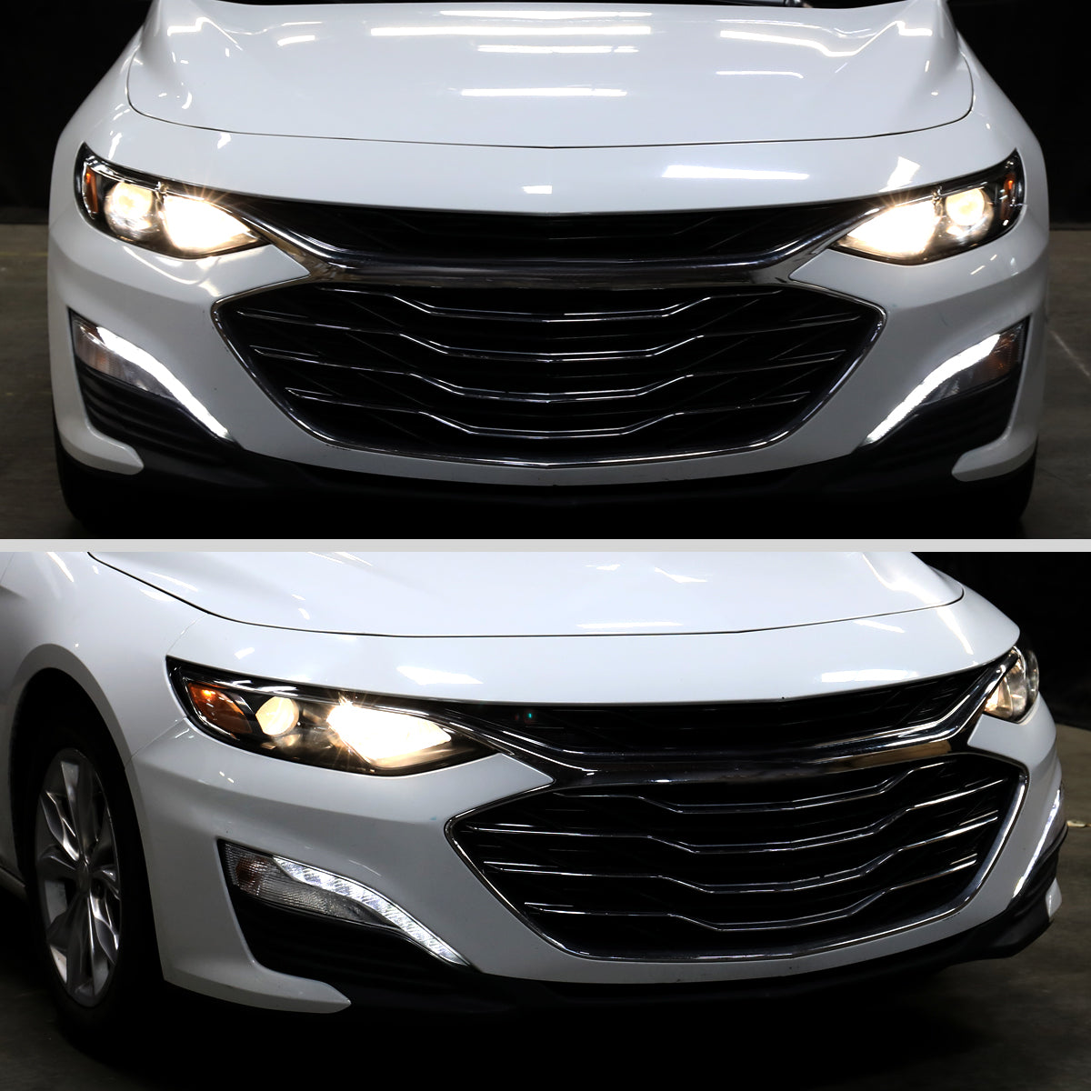 Ronnin - Fits 2019-2024 Chevy Malibu Halogen Projector Headlights Factory Replacement Assembly | Right Passenger Side | Glossy Black