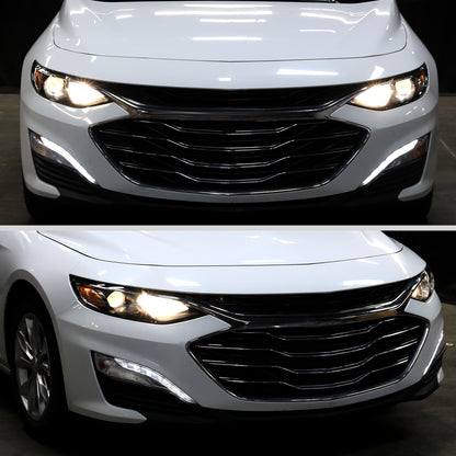 Ronnin - Fits 2019-2024 Chevy Malibu Halogen Projector Headlights Factory Replacement Assembly | Right Passenger Side | Glossy Black