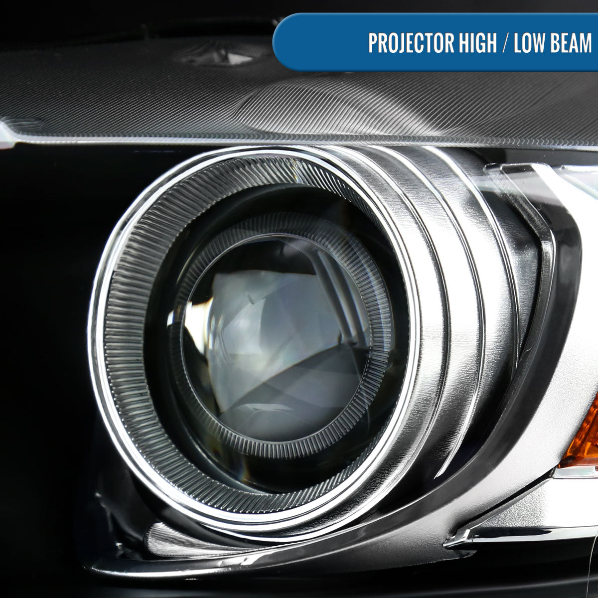 Ronnin - Fits 2015-2022 Ford Mustang Coupe Convertible HID Xenon Projector Headlights Factory Replacement Assembly Pair | Black