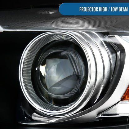 Ronnin - Fits 2015-2022 Ford Mustang Coupe Convertible HID Xenon Projector Headlights Factory Replacement Assembly | Left Driver Side | Black