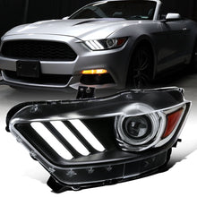 Ronnin - Fits 2015-2022 Ford Mustang Coupe Convertible HID Xenon Projector Headlights Factory Replacement Assembly | Left Driver Side | Black