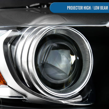 Ronnin - Fits 2015-2022 Ford Mustang Coupe Convertible HID Xenon Projector Headlights Factory Replacement Assembly | Right Passenger Side | Black