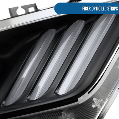 Ronnin - Fits 2015-2022 Ford Mustang Coupe Convertible HID Xenon Projector Headlights Factory Replacement Assembly | Right Passenger Side | Black