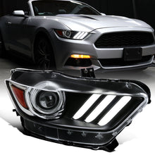 Ronnin - Fits 2015-2022 Ford Mustang Coupe Convertible HID Xenon Projector Headlights Factory Replacement Assembly | Right Passenger Side | Black