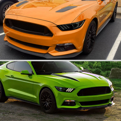 Ronnin - Fits 2015-2022 Ford Mustang Coupe Convertible HID Xenon Projector Headlights Factory Replacement Assembly Pair | Black  Smoke