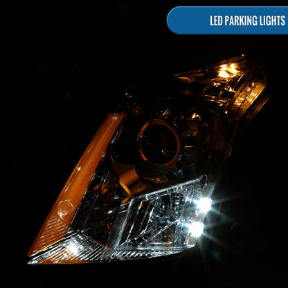 Ronnin - Fits 2010-2016 Cadillac SRX Halogen Projector Headlights Factory Replacement Assembly Pair | Chrome