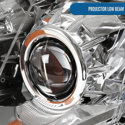 Ronnin - Fits 2010-2016 Cadillac SRX Halogen Projector Headlights Factory Replacement Assembly Pair | Chrome