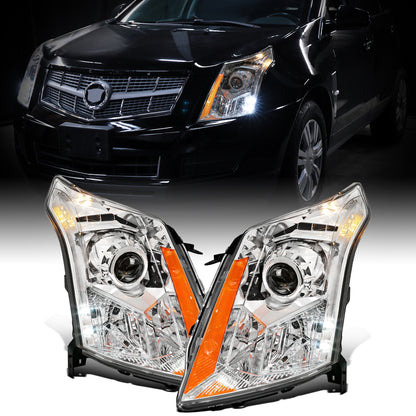 Ronnin - Fits 2010-2016 Cadillac SRX Halogen Projector Headlights Factory Replacement Assembly Pair | Chrome