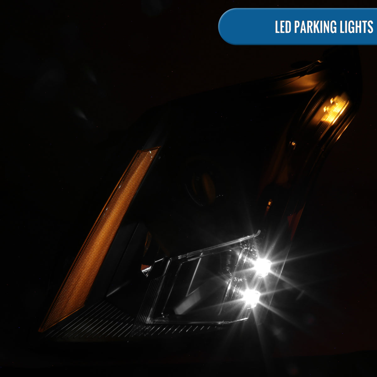 Ronnin - Fits 2010-2016 Cadillac SRX Halogen Projector Headlights Factory Replacement Assembly Pair | Black