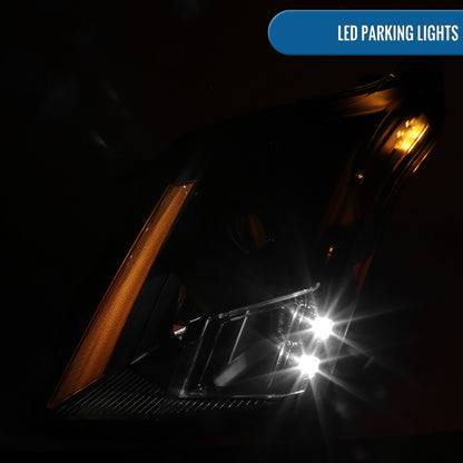 Ronnin - Fits 2010-2016 Cadillac SRX Halogen Projector Headlights Factory Replacement Assembly Pair | Black