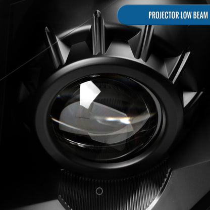 Ronnin - Fits 2010-2016 Cadillac SRX Halogen Projector Headlights Factory Replacement Assembly Pair | Black