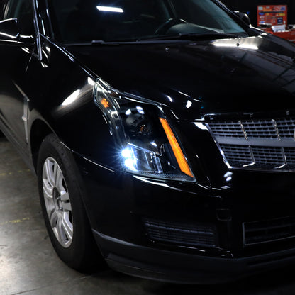 Ronnin - Fits 2010-2016 Cadillac SRX Halogen Projector Headlights Factory Replacement Assembly Pair | Black Smoke