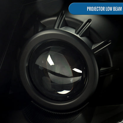 Ronnin - Fits 2010-2016 Cadillac SRX Halogen Projector Headlights Factory Replacement Assembly Pair | Black Smoke