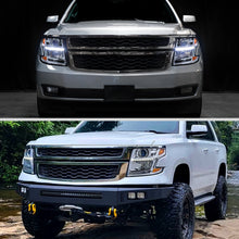 Ronnin - Fits 2015-2020 Chevy Tahoe Suburban Upgraded Replacement LED DRL Halogen Projector Headlights Assembly Pair | Chrome