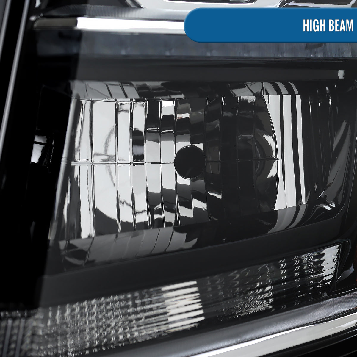 Ronnin - Faros delanteros con proyector halógeno y DRL LED mejorados para Chevy Tahoe Suburban 2015-2020 | Negros | Lado del conductor