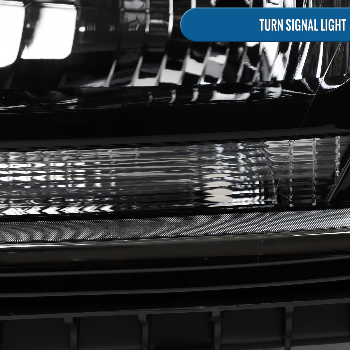 Ronnin - Faros delanteros con proyector halógeno y DRL LED mejorados para Chevy Tahoe Suburban 2015-2020 | Negros | Lado del conductor
