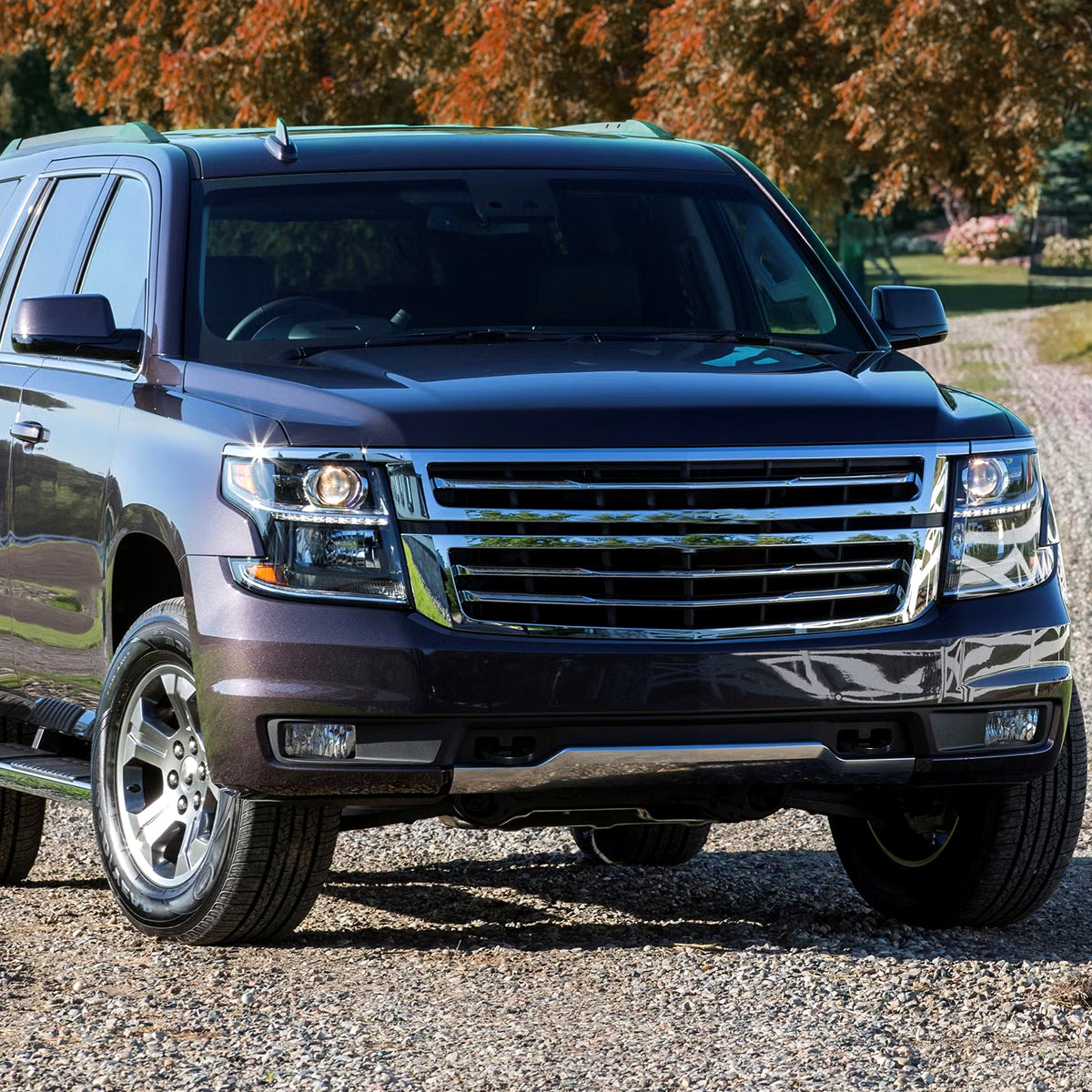 Ronnin - Fits 2015-2020 Chevy Tahoe Suburban Upgraded Replacement LED DRL Halogen Projector Headlights Assembly Pair | Black