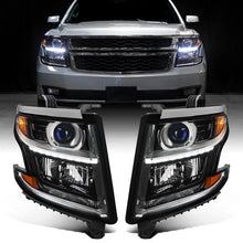 Ronnin - Fits 2015-2020 Chevy Tahoe Suburban Upgraded Replacement LED DRL Halogen Projector Headlights Assembly Pair | Black