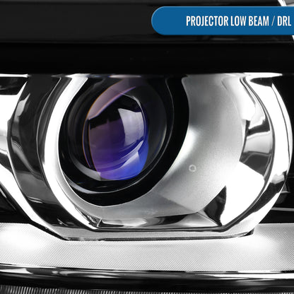 Ronnin - Fits 2015-2020 Chevy Tahoe Suburban Upgraded Replacement LED DRL Halogen Projector Headlights Assembly | Black | Passenger Side