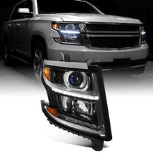 Ronnin - Fits 2015-2020 Chevy Tahoe Suburban Upgraded Replacement LED DRL Halogen Projector Headlights Assembly | Black | Passenger Side