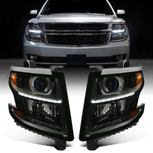 Ronnin - Fits 2015-2020 Chevy Tahoe Suburban Upgraded Replacement LED DRL Halogen Projector Headlights Assembly Pair | Black Smoke