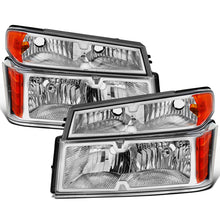 Ronnin - Fits 2004-2012 Chevy Colorado GMC Canyon 2006-2008 Isuzu i-Series Factory Headlights + Corner Parking Signal Lamps Replacement Assembly Pair | Chrome
