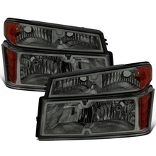 Ronnin - Fits 2004-2012 Chevy Colorado GMC Canyon 2006-2008 Isuzu i-Series Factory Headlights + Corner Parking Signal Lamps Replacement Assembly Pair | Smoke