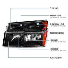 Ronnin - Fits 2004-2012 Chevy Colorado GMC Canyon 2006-2008 Isuzu i-Series Factory Headlights + Corner Parking Signal Lamps Replacement Assembly Pair | Black