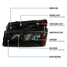Ronnin - Fits 2004-2012 Chevy Colorado GMC Canyon 2006-2008 Isuzu i-Series Factory Headlights + Corner Parking Signal Lamps Replacement Assembly Pair | Black Smoke