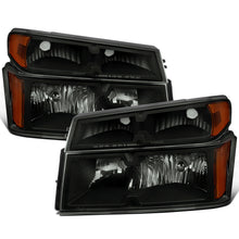 Ronnin - Fits 2004-2012 Chevy Colorado GMC Canyon 2006-2008 Isuzu i-Series Factory Headlights + Corner Parking Signal Lamps Replacement Assembly Pair | Black Smoke