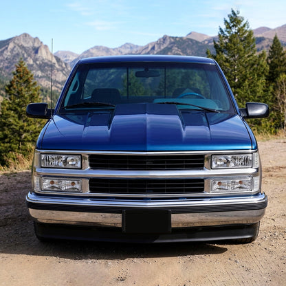 Ronnin - Compatible con Chevy C10 C/K 1500 2500 3500 Silverado Suburban Tahoe de 1994-1998 Faros delanteros con reflector transparente + luces direccionales de esquina + luces de estacionamiento de parachoques (par) | Cromo