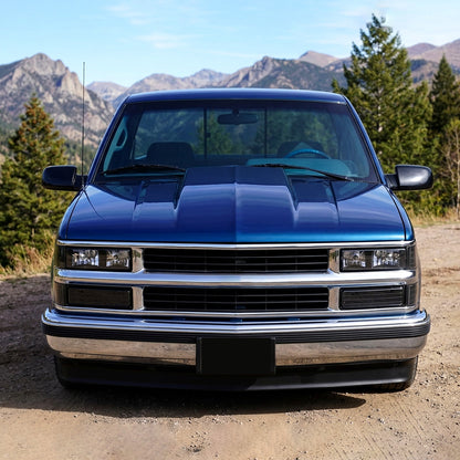 Ronnin - Compatible con Chevy C10 C/K 1500 2500 3500 Silverado Suburban Tahoe de 1994-1998 Faros con reflector transparente + Luces de señal de esquina + Luces de estacionamiento en el parachoques Par de montaje | Negro