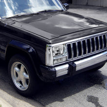 Ronnin - Se adapta a Cherokee Comanche Wagoneer XJ de 1984-1996 Luces de esquina con reflector transparente + Par de conjuntos de repuesto de luces de parachoques | Cromo