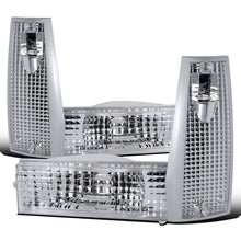 Ronnin - Se adapta a Cherokee Comanche Wagoneer XJ de 1984-1996 Luces de esquina con reflector transparente + Par de conjuntos de repuesto de luces de parachoques | Cromo