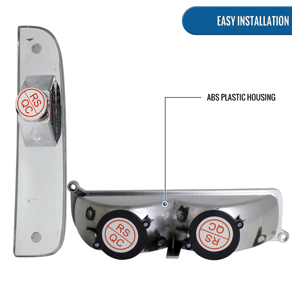 Ronnin - Se adapta a Jeep Cherokee 1997-2001 Luces de esquina con reflector transparente + Conjunto de repuesto de faros antiniebla de parachoques Par | Cromado