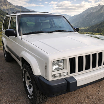 Ronnin - Se adapta a Jeep Cherokee 1997-2001 Luces de esquina con reflector transparente + Conjunto de repuesto de faros antiniebla de parachoques Par | Cromado