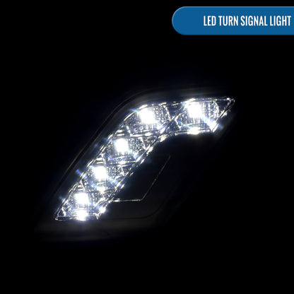 Ronnin - Compatible con Mercedes-Benz W204 C300 C350 C63 2008-2011 Par de luces LED completas para esquinas del parachoques | Ahumado