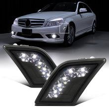 Ronnin - Compatible con Mercedes-Benz W204 C300 C350 C63 2008-2011 Par de luces LED completas para esquinas del parachoques | Ahumado