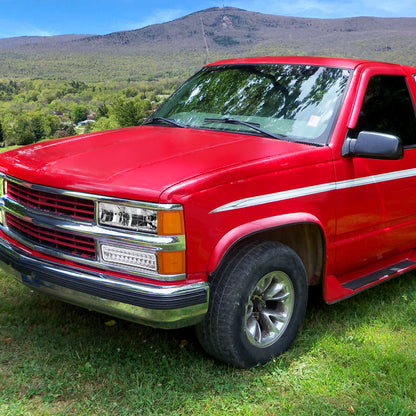 Ronnin - Compatible con Chevy C10 C/K 1500 2500 3500 Suburban Blazer Tahoe Silverado Sierra Yukon de 1988-1999 Juego de luces LED de esquina, defensa y estacionamiento | Cromo