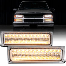 Ronnin - Compatible con Chevy C10 C/K 1500 2500 3500 Suburban Blazer Tahoe Silverado Sierra Yukon de 1988-1999 Juego de luces LED de esquina, defensa y estacionamiento | Cromo
