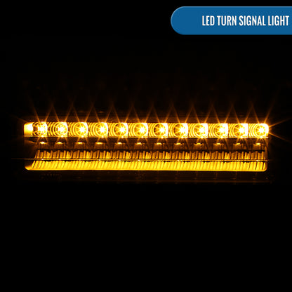 Ronnin - Compatible con Chevy C10 C/K 1500 2500 3500 Suburban Blazer Tahoe Silverado Sierra Yukon de 1988-1999 Juego de luces LED completas de esquina, parachoques y estacionamiento | Negro