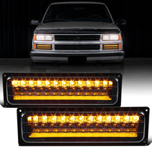 Ronnin - Compatible con Chevy C10 C/K 1500 2500 3500 Suburban Blazer Tahoe Silverado Sierra Yukon de 1988-1999 Juego de luces LED completas de esquina, parachoques y estacionamiento | Negro