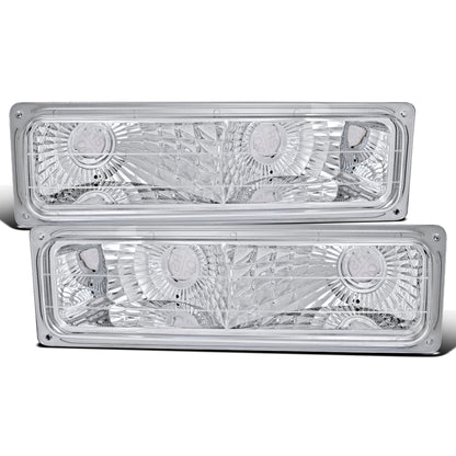 Ronnin - Compatible con Chevy C10 C/K Silverado Suburban Tahoe Sierra Yukon Blazer de 1988-1999, conjunto de luces de estacionamiento de esquina | Cromado