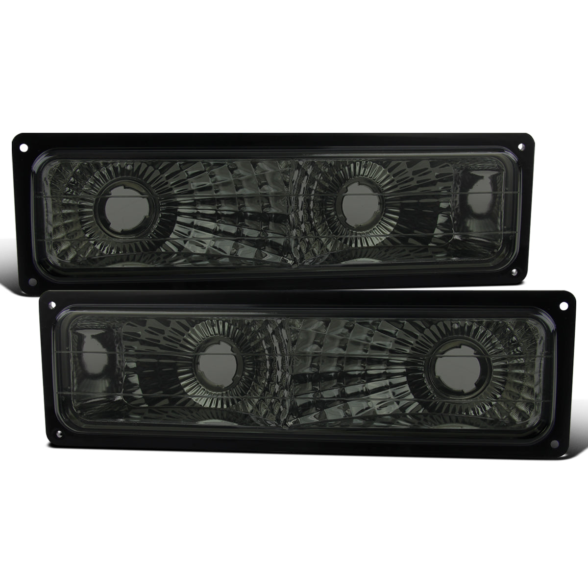 Ronnin - Compatible con Chevy C10 C/K Silverado Suburban Tahoe Sierra Yukon Blazer de 1988-1999, conjunto de luces de estacionamiento y esquina del parachoques, par | Ahumado