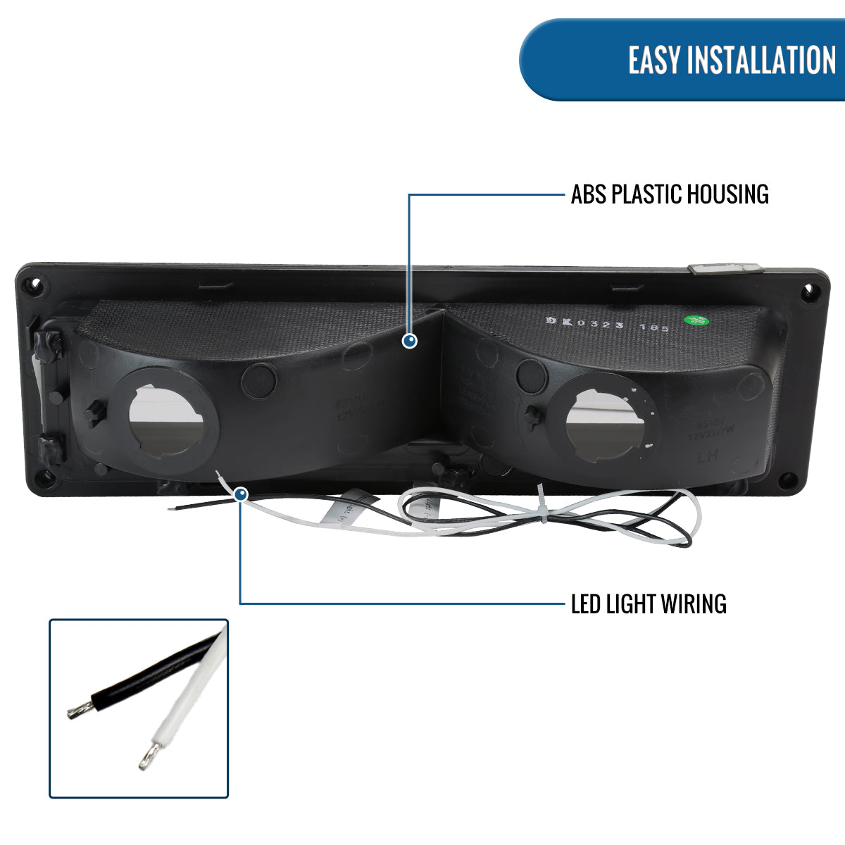Ronnin - Compatible con Chevy C10 C/K Silverado Suburban Tahoe Sierra Yukon Blazer de 1988-1999, par de luces LED de esquina para parachoques, montaje | Cromado
