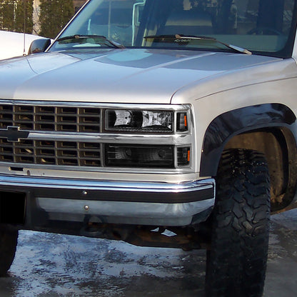 Ronnin - Compatible con Chevy C10 C/K Silverado Suburban Tahoe Sierra Yukon Blazer de 1988-1999, par de luces de estacionamiento de esquina de parachoques | Negro