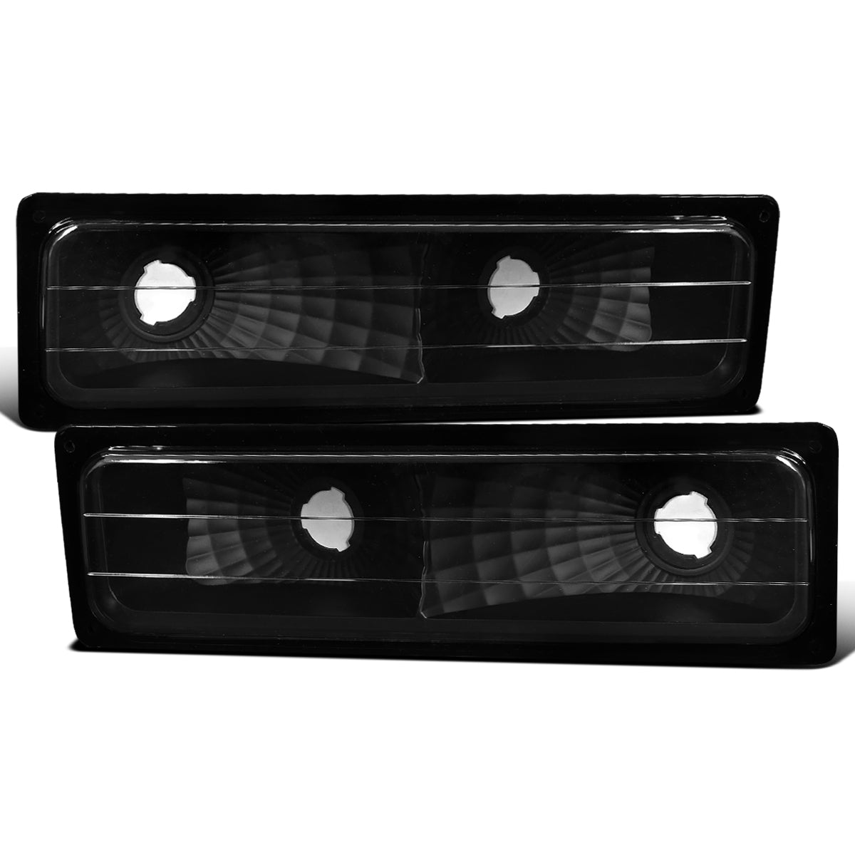 Ronnin - Compatible con Chevy C10 C/K Silverado Suburban Tahoe Sierra Yukon Blazer de 1988-1999, par de luces de estacionamiento de esquina de parachoques | Negro