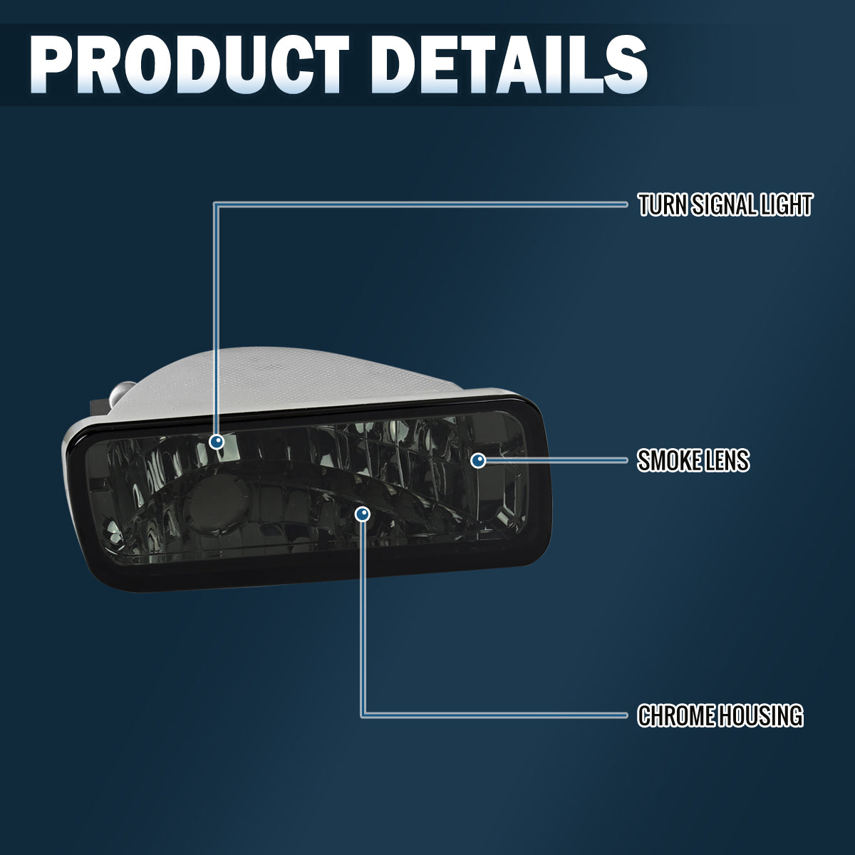 Ronnin - Compatible con Chevy Camaro IROC-Z RS Z28 (1985-1992) Luces de parachoques Intermitentes de estacionamiento Ensamblaje Par | Ahumado