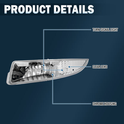 Ronnin - Compatible con Chevy Camaro 1993-2001 Luces de Parachoques, Luces Direccionales, Conjunto de Luces de Estacionamiento Par | Cromado